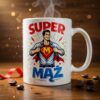 kubek z nadrukiem, postać supermenn napis super mąż