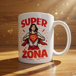 kubek superwomen z napisem super żona