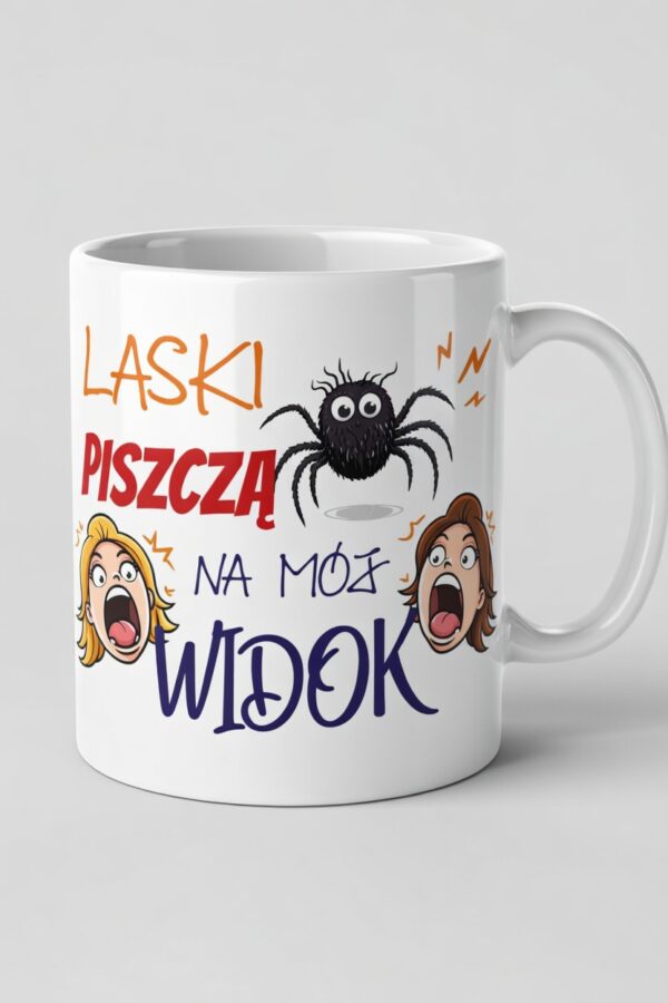 kubek z pająkiem, laski piszczą na mój widok