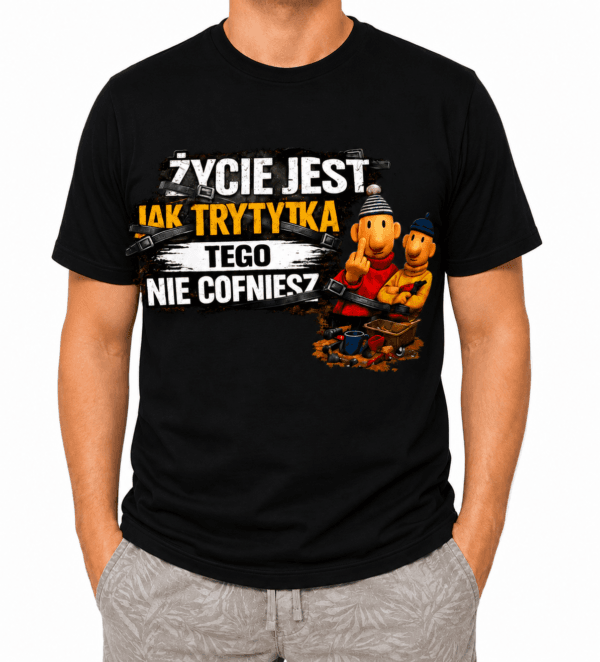 trytytka czarna Koszulka Męska Życie Jest Jak Trytytka Śmieszny Prezent