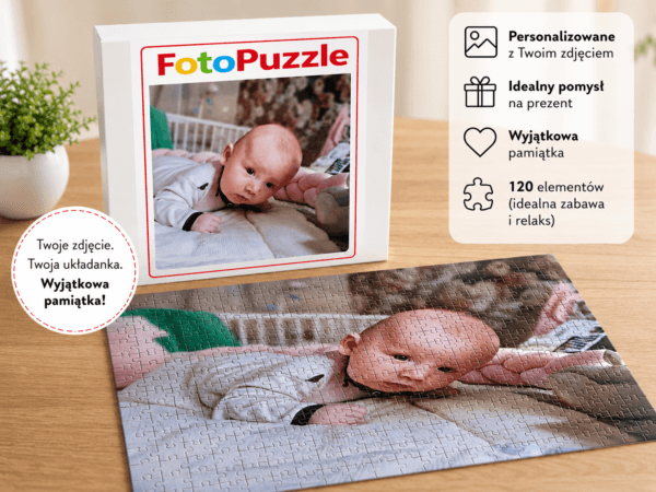 Fotopuzzle 120 elementów z własnym zdjęciem Twój Projekt + Pudełko