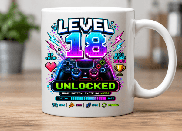 Kubek na 18 Urodziny LEVEL 18