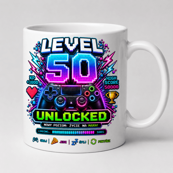 Kubek na 50 Urodziny LEVEL 50