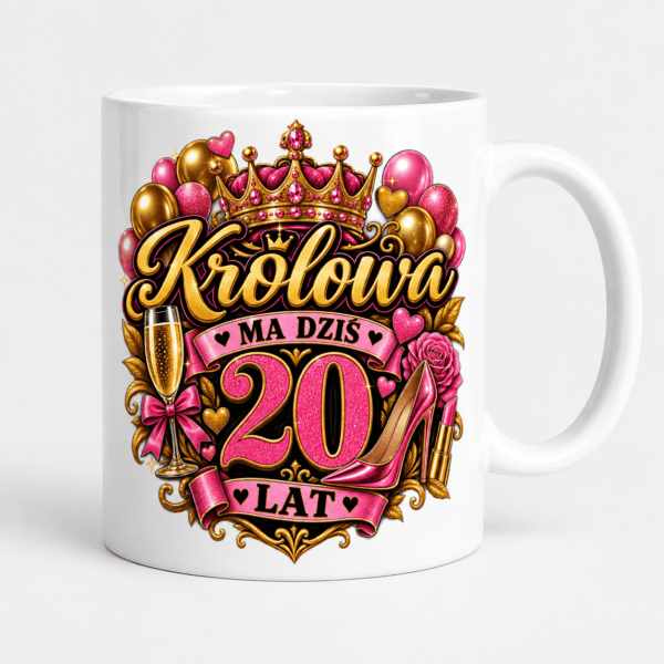ChatGPT Image 13 sie 2026, 17_15_08 Kubek na 20 urodziny Królowa