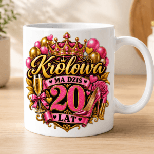 ChatGPT Image 13 sie 2026, 17_16_54 kubek na 20 urodziny dla królowej