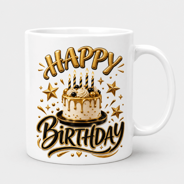 Kubek urodzinowy Happy Birthday z tortem