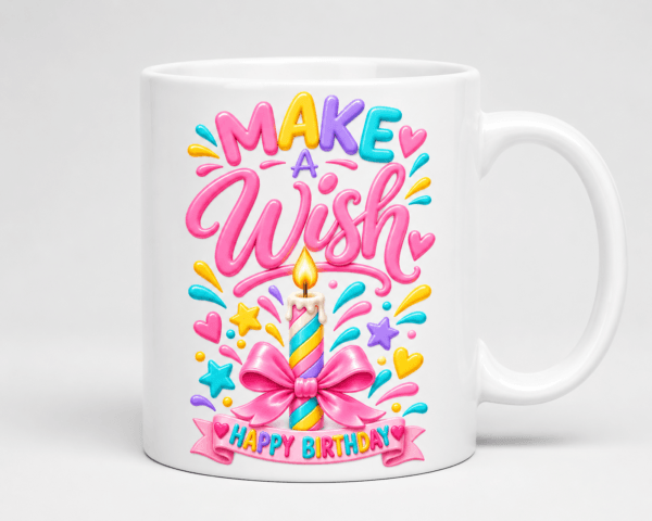 Kubek urodzinowy Make a Wish Happy Birthday