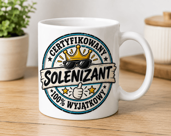 kubek z grafiką certifikowany solenizant