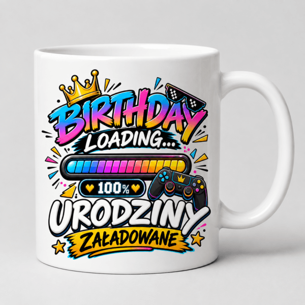 Kubek urodzinowy Birthday Loading 100%