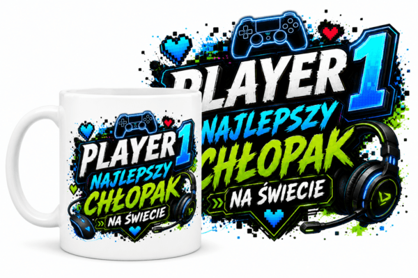 Kubek PLAYER 1 Najlepszy Chłopak na Świecie
