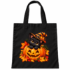 Torba Bawełniana Czarna Halloween Czarny Kot Dynia Wiedźma