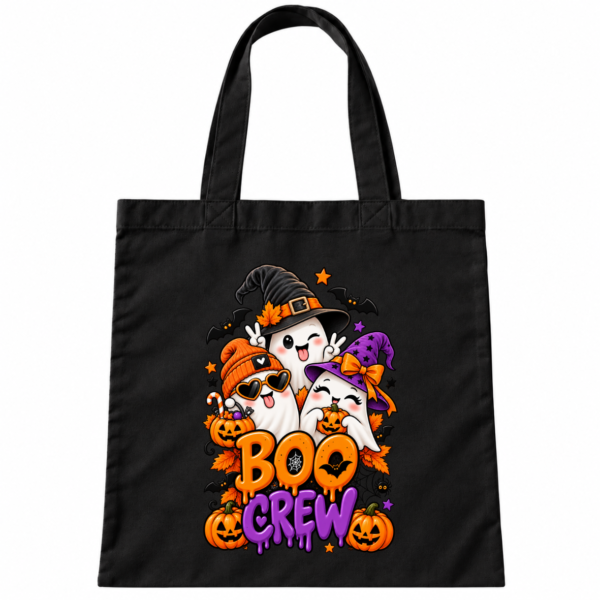 Torba Bawełniana Czarna Halloween Boo Crew Duszki Dynie