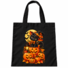 Torba Bawełniana Czarna Halloween Kot Czarownica Dynie