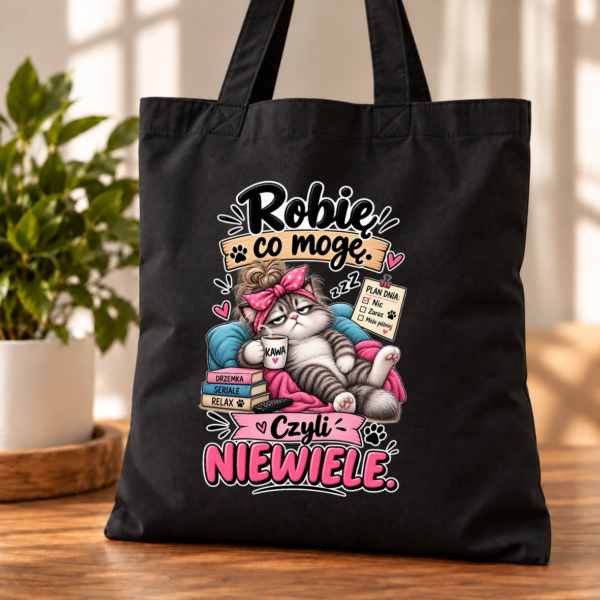 Torba Bawełniana Czarna Robię Co Mogę Czyli Niewiele