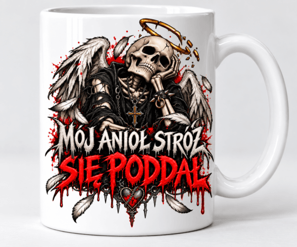 Kubek Halloween Mój Anioł Stróż Się Poddał