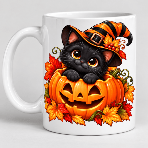 ChatGPT Image 9 wrz 2026, 12_58_46 Kubek Halloween czarny kot w dyni wiedźma