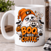 kubek z nadrukiem z duszkiem z napisem boo i need coffee halloween