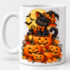 Kubek Halloween czarny kot dynie