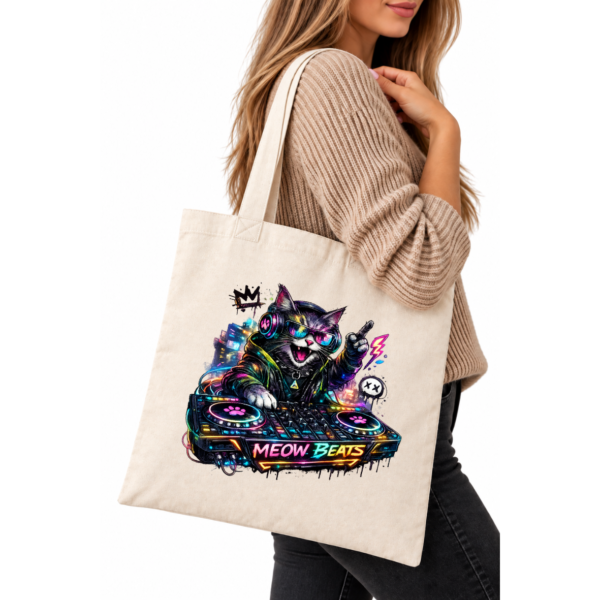 Torba Bawełniana EKO z Dnem Kot DJ Meow Beats