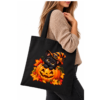 Torba Bawełniana Czarna Halloween Czarny Kot Dynia Wiedźma