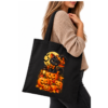 Torba Bawełniana Czarna Halloween Kot Czarownica Dynie