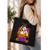 Torba Bawełniana Czarna Halloween Boo Crew Duszki Dynie
