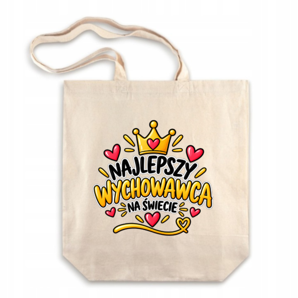 a7 Torba Bawełniana z Dnem Najlepszy Wychowawca