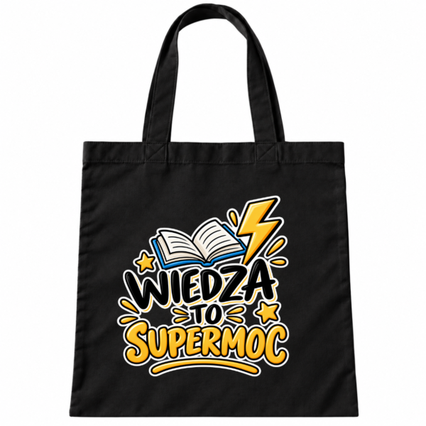 Torba Bawełniana Czarna Wiedza to Supermoc