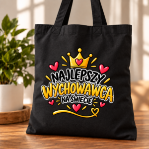 Torba Bawełniana Czarna Najlepszy Wychowawca