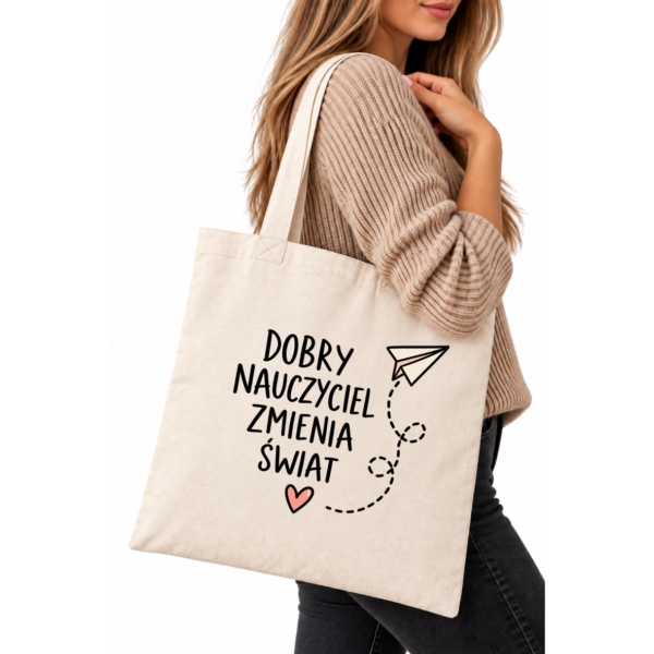 Torba Bawełniana Dobry Nauczyciel Zmienia Świat