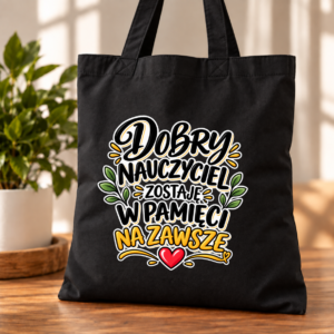 Torba Bawełniana Czarna Dobry Nauczyciel
