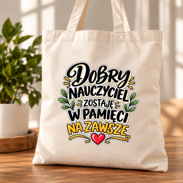 Torba Bawełniana z Dnem Dobry Nauczyciel