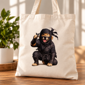 zi torba bawełniana EKO z nadrukiem psa ninja